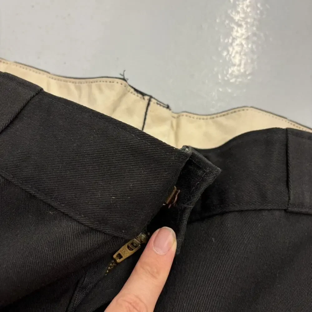 Vintage 80s Dickies Black Canvas Workwear Chinos 38x32